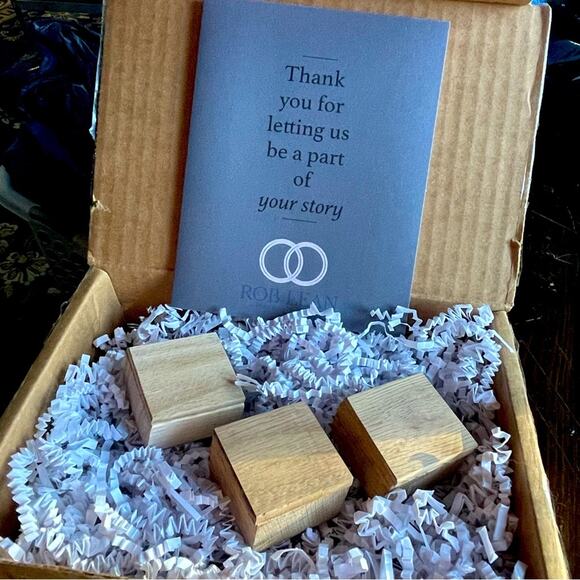 Engraved Meteorite Wedding Bands - Picture 2 of 4